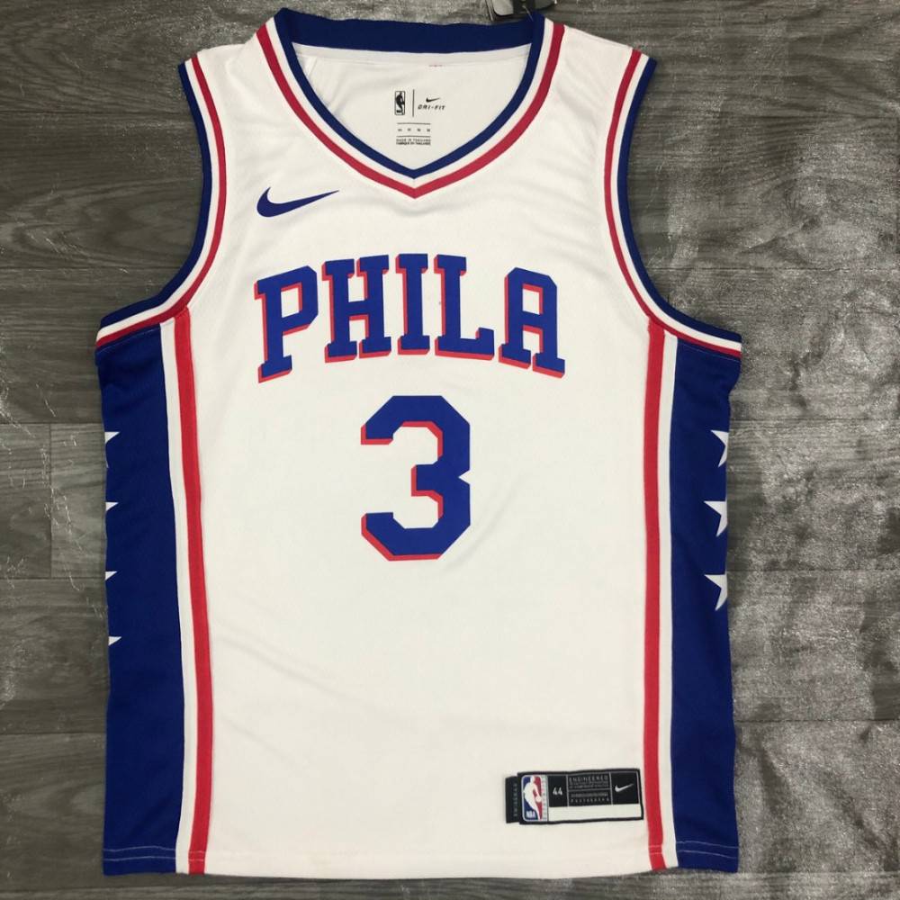 Men's Philadelphia 76ers Allen Iverson #3 White Swingman Jersey - Association Edition-Pro Kit Vault | Brand New 26/27 Sports Jerseys